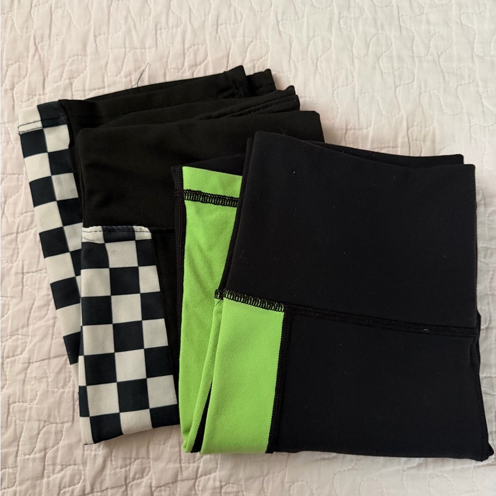 TNA Black and Green Bike Shorts Set